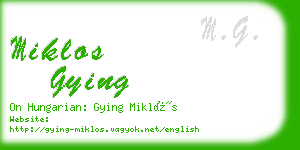 miklos gying business card